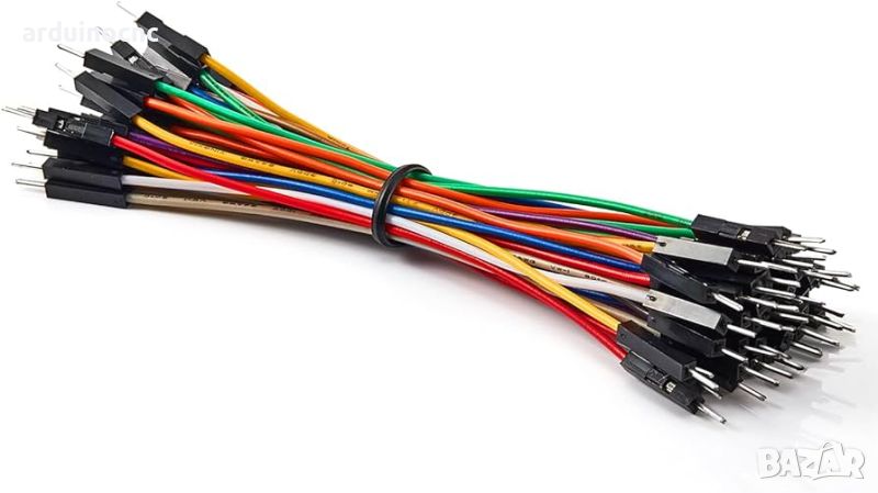 Джъмпер кабел DuPont на единична бройка 30 см мъжки-женски женски-женски мъжки-мъжки Ардуино Arduino, снимка 1