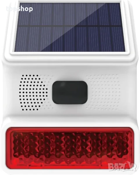 Соларна (и на ток) външна аларма 433MHz, безжична с LED мигаща светлина, кодове PG103, PG107, PG108, снимка 1