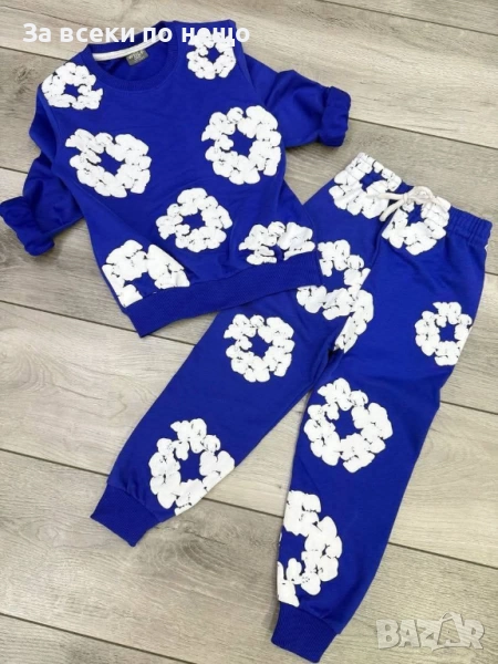 Детски Син Комплект Със Силиконови Цветя Код S223, снимка 1