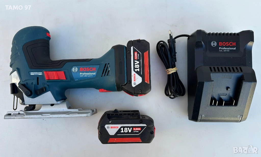 BOSCH GST 18V-125 S - Aкумулаторен безчетков прободен трион 2x18V 4.0Ah, снимка 1