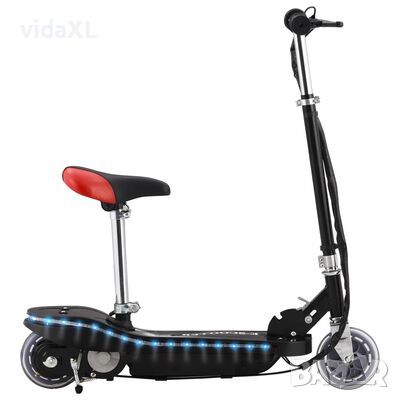 vidaXL Електрическа тротинетка със седалка и LED, 120 W, черна(SKU:91962, снимка 1