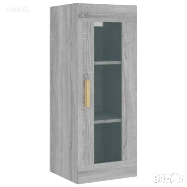 vidaXL Окачен стенен шкаф, сив сонома, 34,5x34x90 см（SKU:817445）, снимка 1