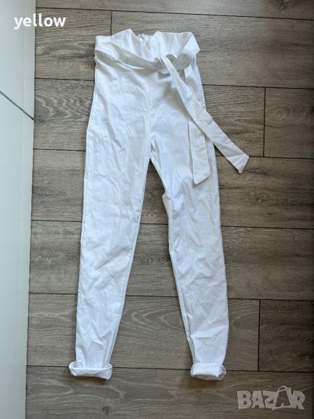 Бял панталон с висока талия , снимка 1