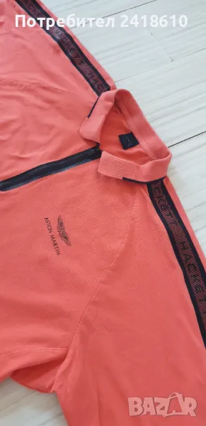 Hackett Aston Martin  3/4 Zip Pique Stretch Cotton Mens Size 2XL - 3XL  ОРИГИНАЛ! Мъжка Тениска!, снимка 1