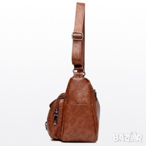 Ежедневна дамска чанта Brown Leanor, снимка 7 - Чанти - 45350178
