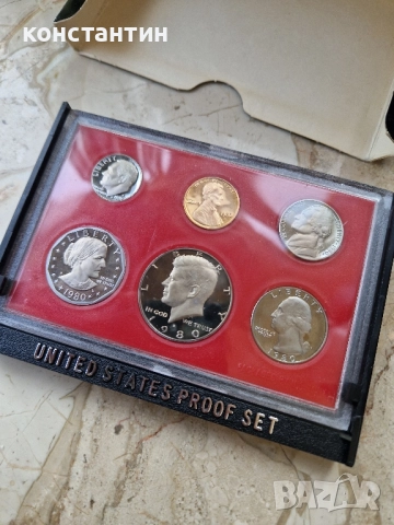 сет монети САЩ 1980г, снимка 2 - Нумизматика и бонистика - 52024190