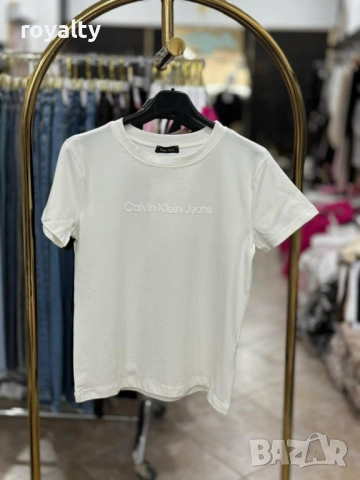 Calvin Klein Нова Бяла Дамска Тениска 