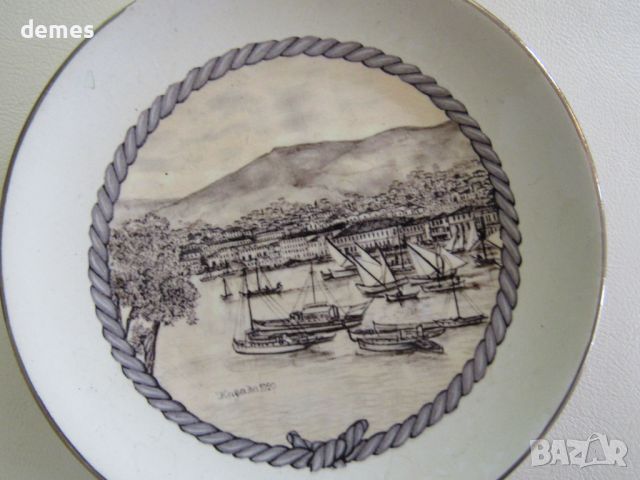 Декоративна керамична чиния от Гърция, снимка 2 - Декорация за дома - 46319026