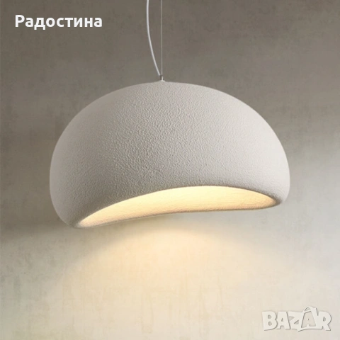 Модерна висяща лампа Wabi-sabi – Ø40 см | E27 | Бяла | Чисто нова, снимка 6 - Лампи за таван - 53383418