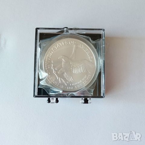 Оригинална сребърна монета American Eagle 2023 инвестиционна 1 тройунция, снимка 8 - Колиета, медальони, синджири - 45425730
