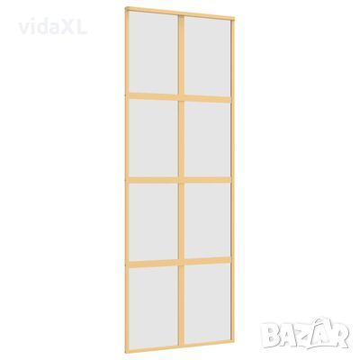 vidaXL Плъзгаща се врата 76x205 см матирано ESG стъкло и алуминий(SKU:155187