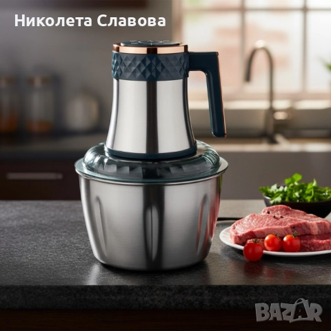 Многофункционален кухненски чопър Kitchen Expert 3L SUS 304 – бързо мели, реже и пюрира без усилие, снимка 2 - Чопъри и пасатори - 51847630