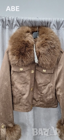 Велурено яке с косъм, снимка 2 - Якета - 52564916