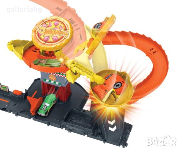 Hot Wheels City - Игрален комплект Змия в магазина за пица, снимка 7 - Коли, камиони, мотори, писти - 45149387