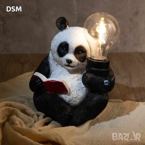  Нова Светеща Декорация Мечка /Куче  - Нощна Настолна Лампа Панда 18см, снимка 5 - Настолни лампи - 49929617