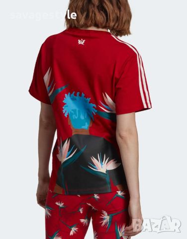 Дамска тениска ADIDAS x Thebe Magugu Tee Red, снимка 2 - Тениски - 45892326