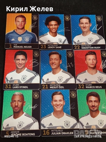Колекционерски картички на футболисти ДЖЕРОМ БОАТЕНГ,МАРКО РЕУС,ЛЕРОЙ САНЕ 13676, снимка 8 - Колекции - 51703317
