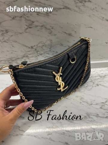 Ysl черна чанта с къса и дълга дръжка, снимка 4 - Чанти - 51718665