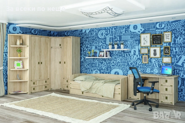 Легло с рамка VALENSIA 90-ТАПЧАН без матрак дъб сонома Код P1959, снимка 2 - Спални и легла - 53926145