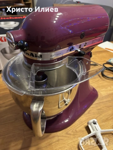 Планетарен миксер KitchenAid Artisan 5KSM150 с месомелачка комплект, снимка 7 - Миксери - 53229328