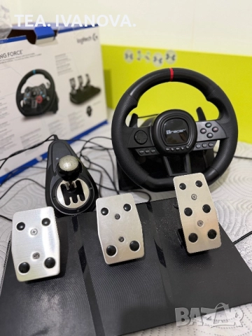  Състезателен волан с педали и скоростен лост TRACER SimRacer 6 in 1 