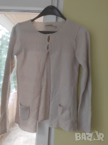 Оригинална дамска жилетка цвят пепел от рози с ламе , снимка 5 - Жилетки - 51609709