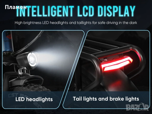 НОВО!! Електрически велосипед Samebike RS-A02 Pro 1000W 48V15Ah 45 км.ч., снимка 16 - Велосипеди - 53085422