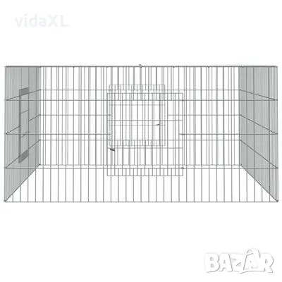 vidaXL Клетка за зайци, 110x110x55 см, поцинковано желязо（SKU:171562）, снимка 3 - Други стоки за животни - 48673436