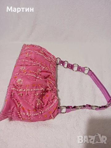 Розова чанта с паети, снимка 7 - Чанти - 53660950