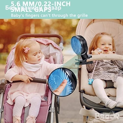 Нов USB вентилатор с клипс, батерия 5000mAh, дистанционно, LED за дом, снимка 3 - Друга електроника - 51488920