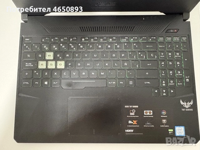 ASUS TUF Gaming FX505 15.6″ FHD, i7-9750H, GTX 1650, снимка 3 - Лаптопи за игри - 52413115