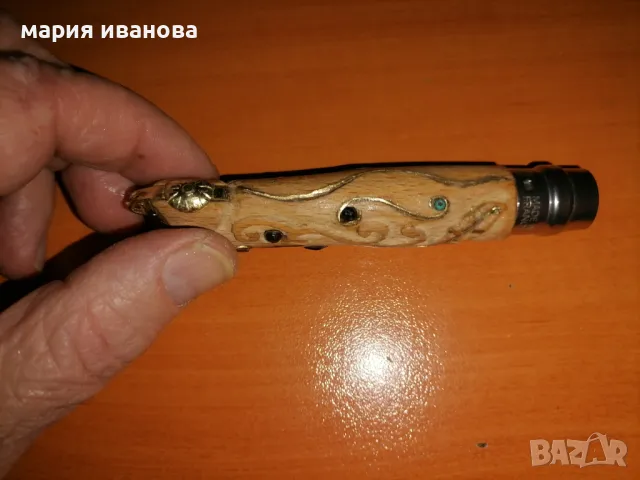 Opinel 08 уникат гравирана дръжка с камъни, снимка 3 - Други - 48632953