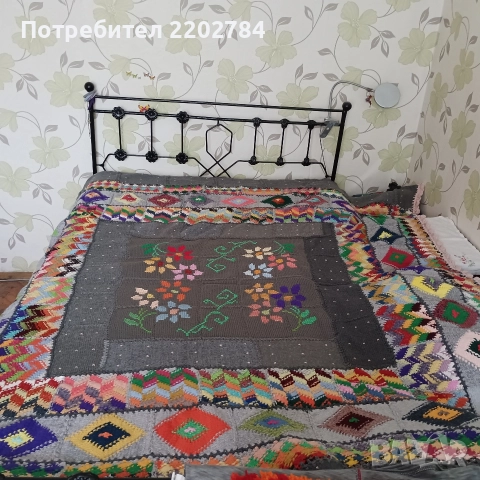 Ръчно плетена кувертюра,покривало,покривка за легло