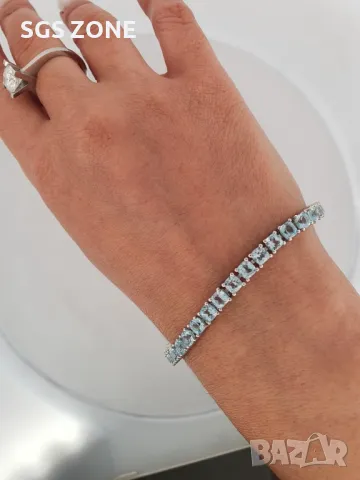 Сребърни Тенис Гривни, снимка 4 - Гривни - 49739505