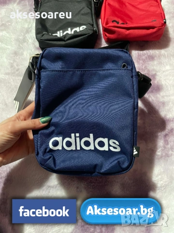 Практична малка и удобна за носене тъмносиня чантичка ADIDAS PERFORMANCE преносима компактна Чанта, снимка 6 - Чанти - 54000251