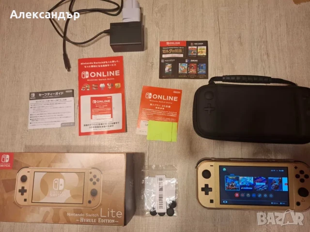 Nintendo Switch Lite Hyrule Edit.+1 год.Online абонамент, кейс, калъф и още! БАРТЕР!, снимка 1