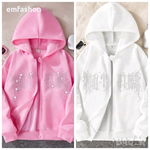 Детски суичър бял/розов 134 см./9г.