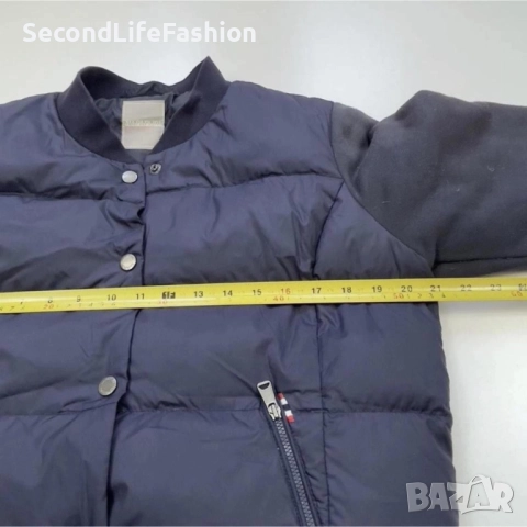Дамско бомбър яке Napapijri с копчета, размер L, тъмносиньо с ватирани памучни ръкави, снимка 3 - Якета - 52858644