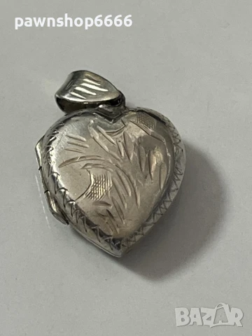 Сребърна висулка сърце 925 , снимка 4 - Колиета, медальони, синджири - 51250270