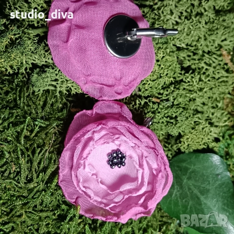 Обеци цветя, снимка 3 - Обеци - 52284292