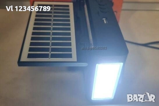 Соларно Радио с фенер,Bluetooth,USB,SD+LED Фенер JR-097 BTS, снимка 2 - Радиокасетофони, транзистори - 53865589