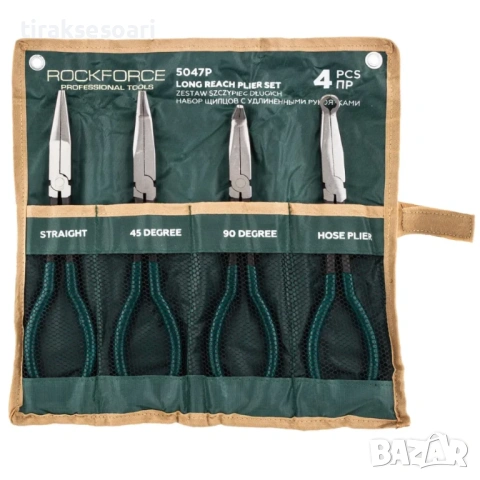 Професионален комплект дългорамeнни клещи ROCK FORCE 4 части RF-5047P
