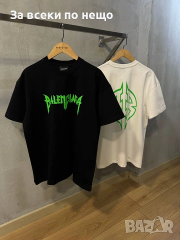 Balenciaga Мъжка Бяла Тениска👕Мъжка Блуза С Къс Ръкав В Бял Цвят Код MensPoint78, снимка 3 - Тениски - 53716746