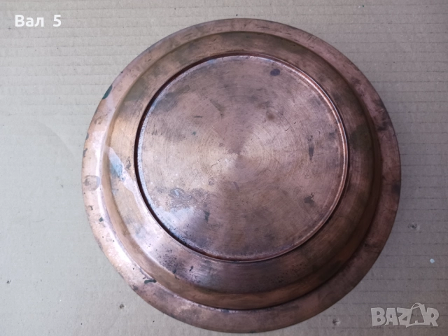 Стара медна , бакърена чиния , датирана - 1938 г, снимка 4 - Антикварни и старинни предмети - 52133300