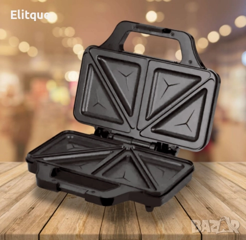 Електрическа скара за сандвичи Lexical LSM-2519, 1000W, 4 отделения, снимка 3 - Други - 52866095