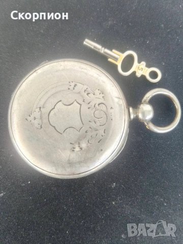 Швейцарски СРЕБЪРЕН джобен часовник 1900г. с ключе - 10 РУБИНА - ПРОМОЦИЯ, снимка 14 - Джобни - 50040697