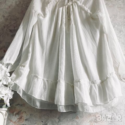 Елегантна нежна бяла туника блуза за бременни бременна H&M MAMA р. L-XL, снимка 6 - Дрехи за бременни - 45713606