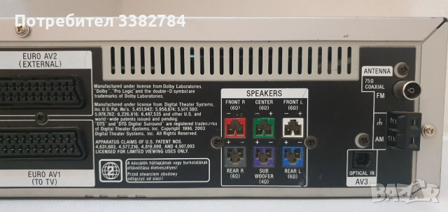 SONY DVD.VCR receiver DAV-D150G, снимка 5 - Плейъри, домашно кино, прожектори - 53838259