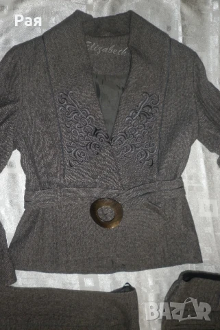 Зимен костюм от три части .Сако ,пола и панталон " Elizabeth ", снимка 3 - Костюми - 50761945
