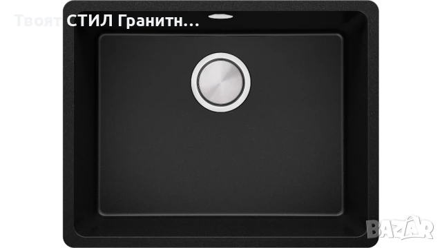 черна кухненска мивка за вграждане под плот Венеция 60 560x440 мм, снимка 8 - Мивки - 50846751